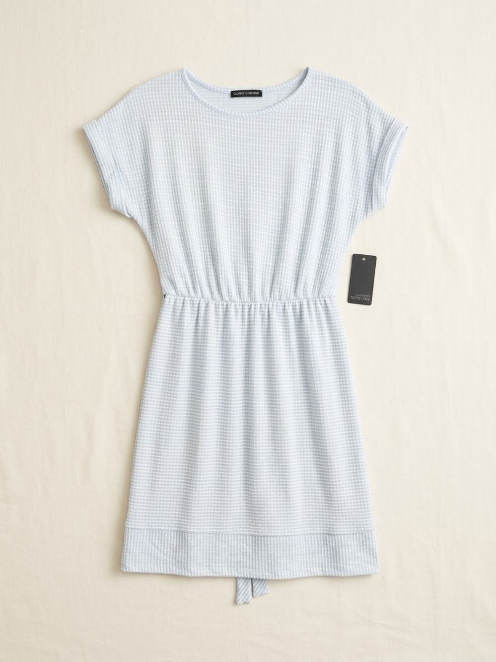 Caution to the Wind Blue White Cottagecore Dress Size M Seersucker NWT